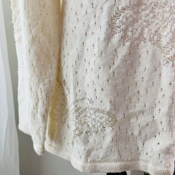 Style & Co Wool Blend Cream Color Butterfly Knitted Lightweight Sweater Plus 3X - Picture 4 of 10